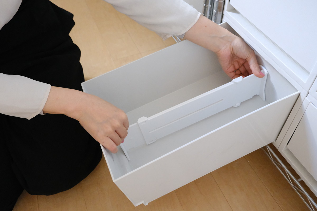 ❺DSCF9990ダイソー・伸縮式引出し整理仕切板