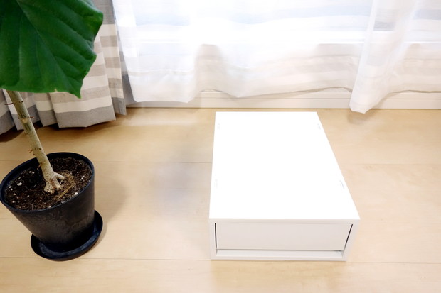 無印・ポリプロピレンケース・引出式・浅型・ホワイトグレー　（Ｖ）約幅２６×奥行３７×高さ１２ｃｍ③