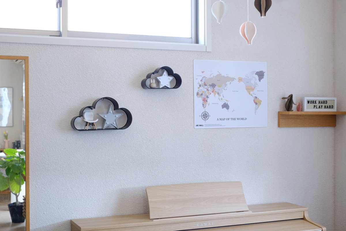 AIR WALL WORLD MAP・子供部屋全体①