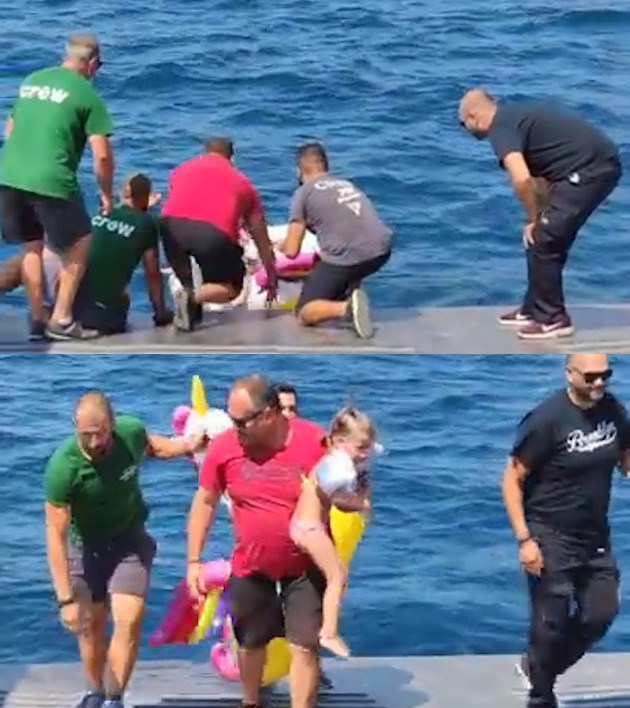 ユニコーン 浮き輪 救出 ギリシャ