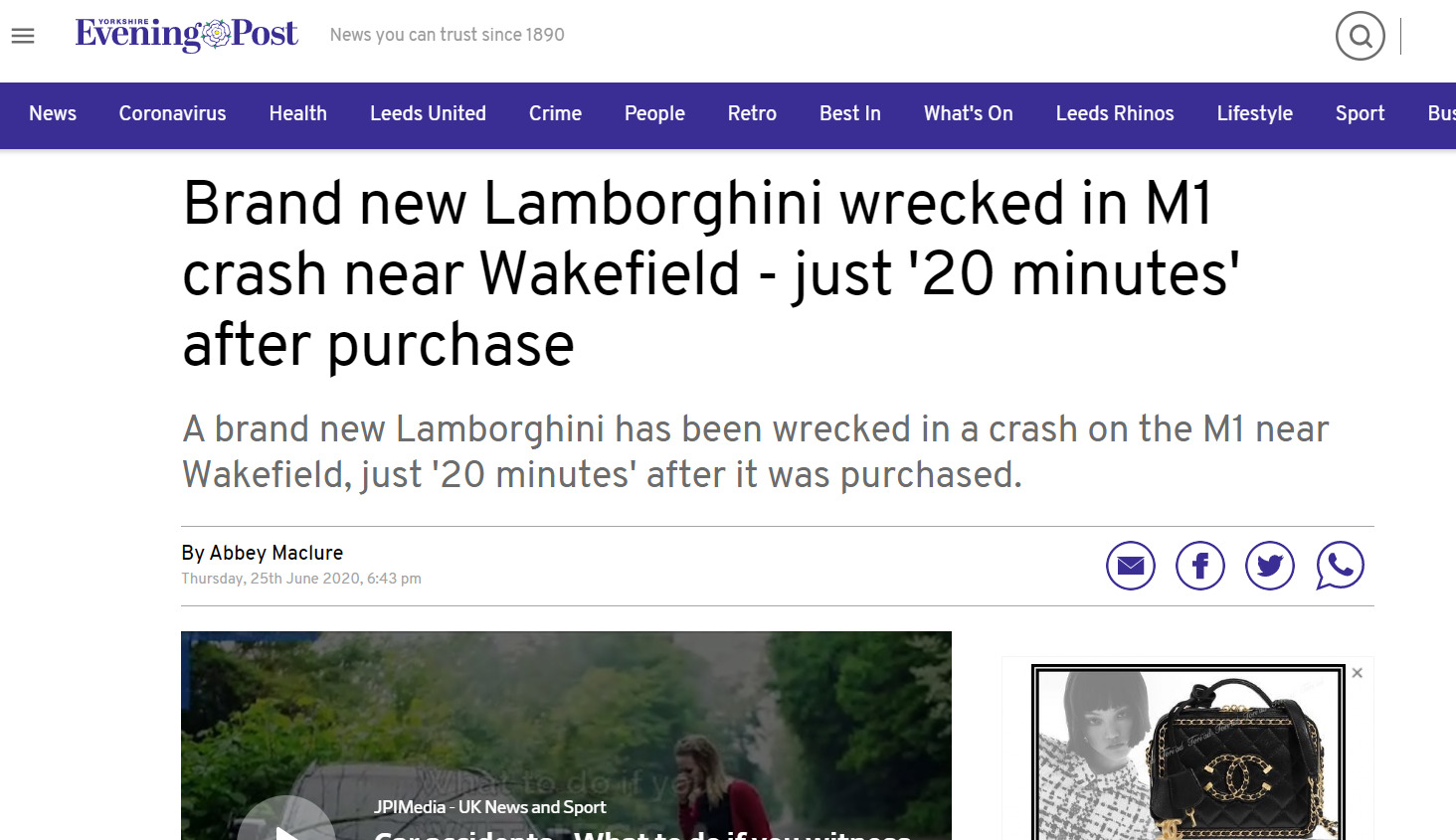 イギリス ランボルギーニ 衝突事故に関連した画像-02