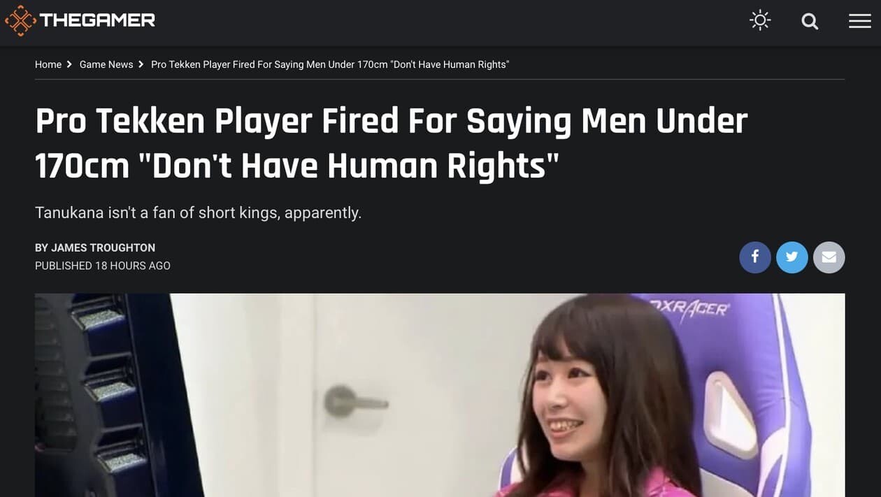 たぬかな 鉄拳 プロゲーマー 炎上 差別 身長 170cmない男