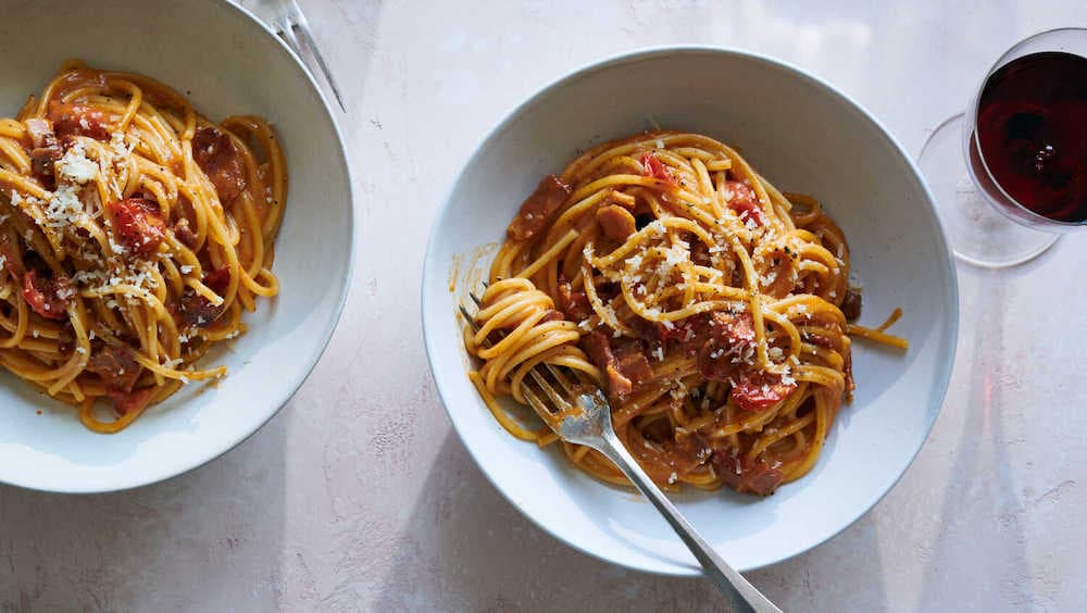 イタリア　パスタ　カルボナーラ アマトリチャーナ