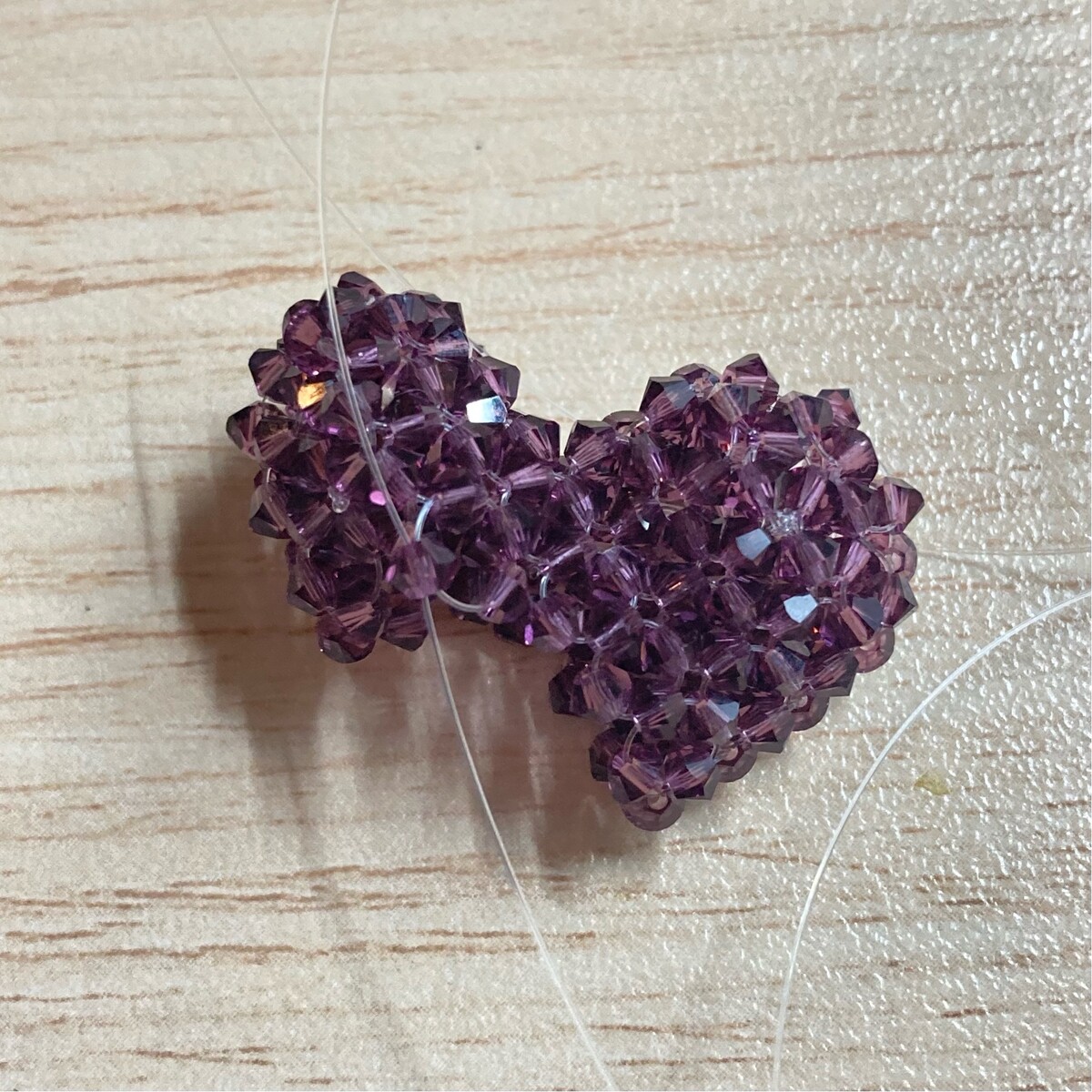 スワロフスキー193個で作るビーズハートを作りました Yururin ハンドメイドとデグーの日常