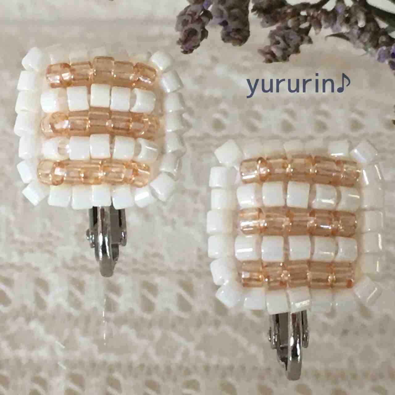 ビーズ刺繍のイヤリング ビーズを入れたブランケットステッチを説明しました Yururin ハンドメイドとデグーの日常