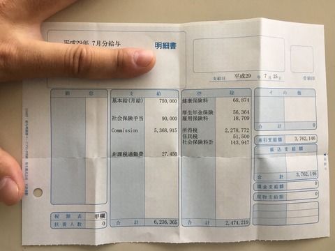 年収8000万円の給与明細がコチラ