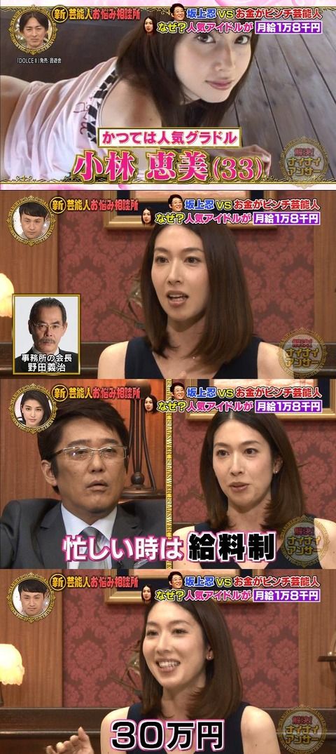 グラドル小林恵美「忙しい時は給料制、仕事がなくなってきたら歩合制」