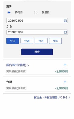 3月2日　デイトレ結果　-2900円　負けスタート