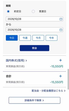 10月28日　デイトレ結果　-15550　場中決算やって損拡大