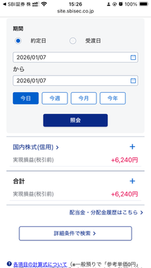 1月7日　デイトレ結果　+6240円　後場からでも取れた