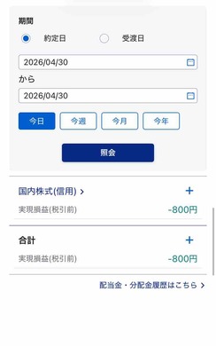 4月30日　デイトレ結果　-800円　場中決算銘柄でやったけど負け