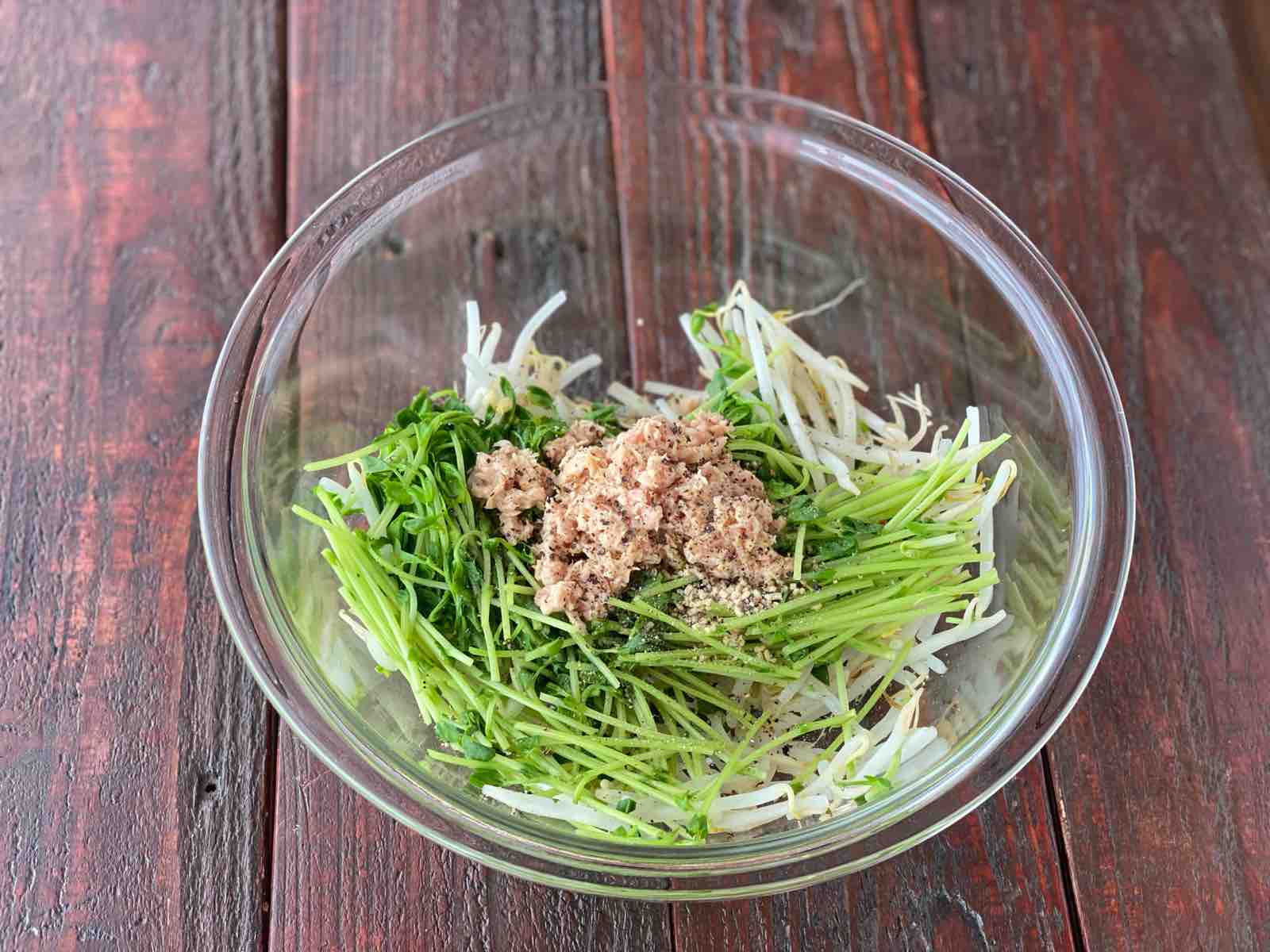 もやし 無限豆苗ツナもやし【#簡単 #時短 #節約 #レンジ #包丁不要