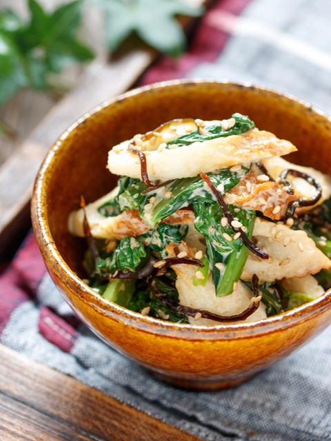 小松菜とツナの無限サラダ【#作り置き #お弁当 #ポリ袋 #湯かけ