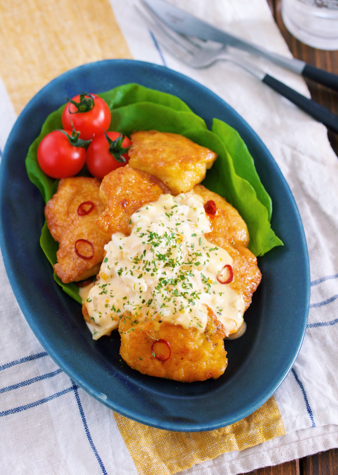 油は大さじ2 ポン酢でラクラク むね肉 De 揚げないチキン南蛮 作り置き スピードおかず De おうちバル Yuu S Stylish Bar Powered By ライブドアブログ