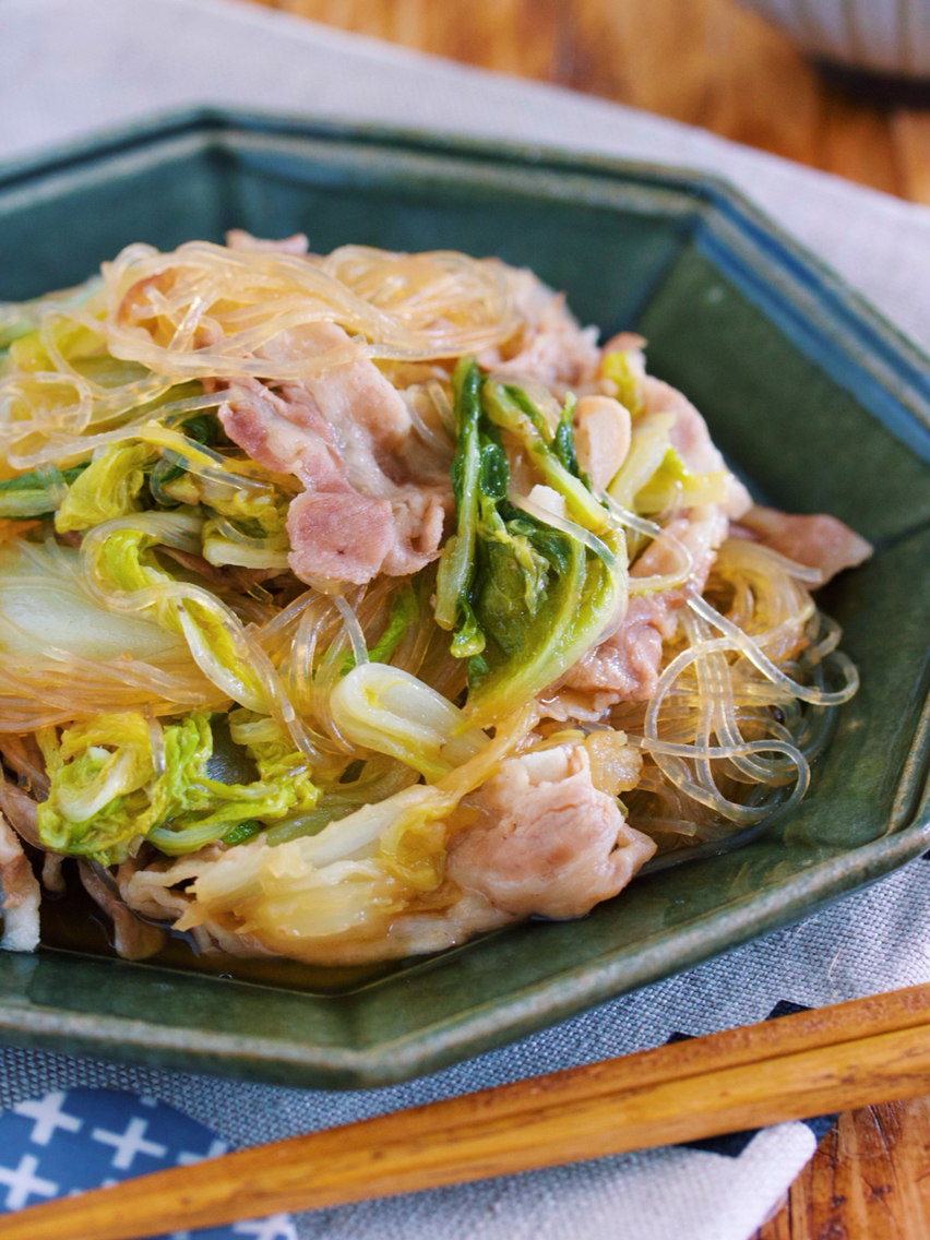 重ねて煮るだけ10分 旨味ましまし味はしみしみ 豚バラ白菜とはるさめのすき焼き風 甘辛煮 作り置き スピードおかず De おうちバル Yuu S Stylish Bar Powered By ライブドアブログ