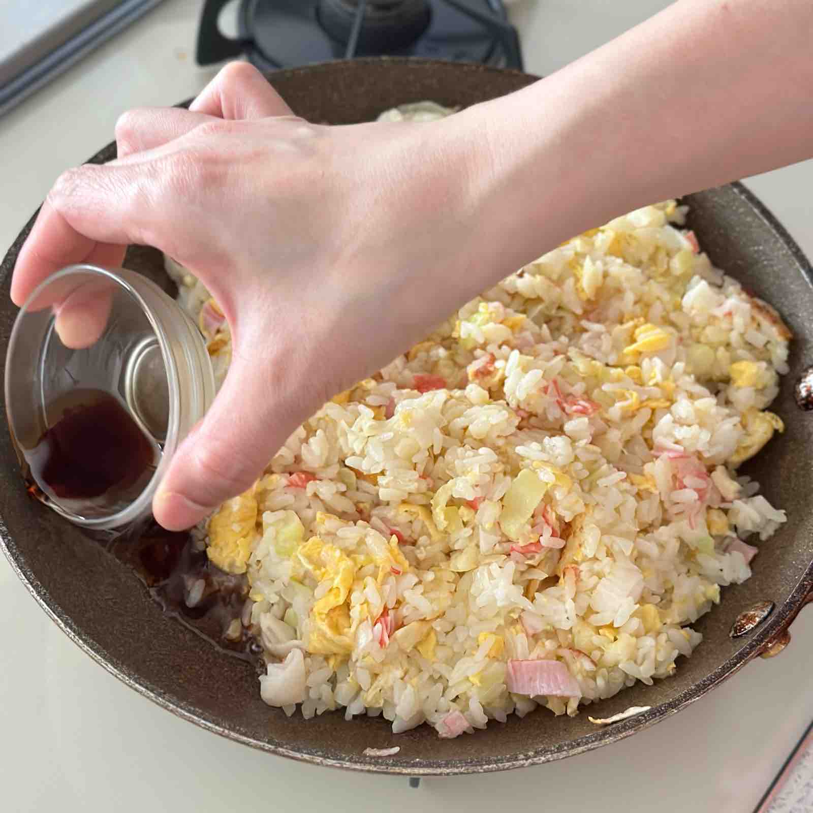 焦がし醤油のかに玉チャーハン 【#簡単 #時短 #節約 #作り置き