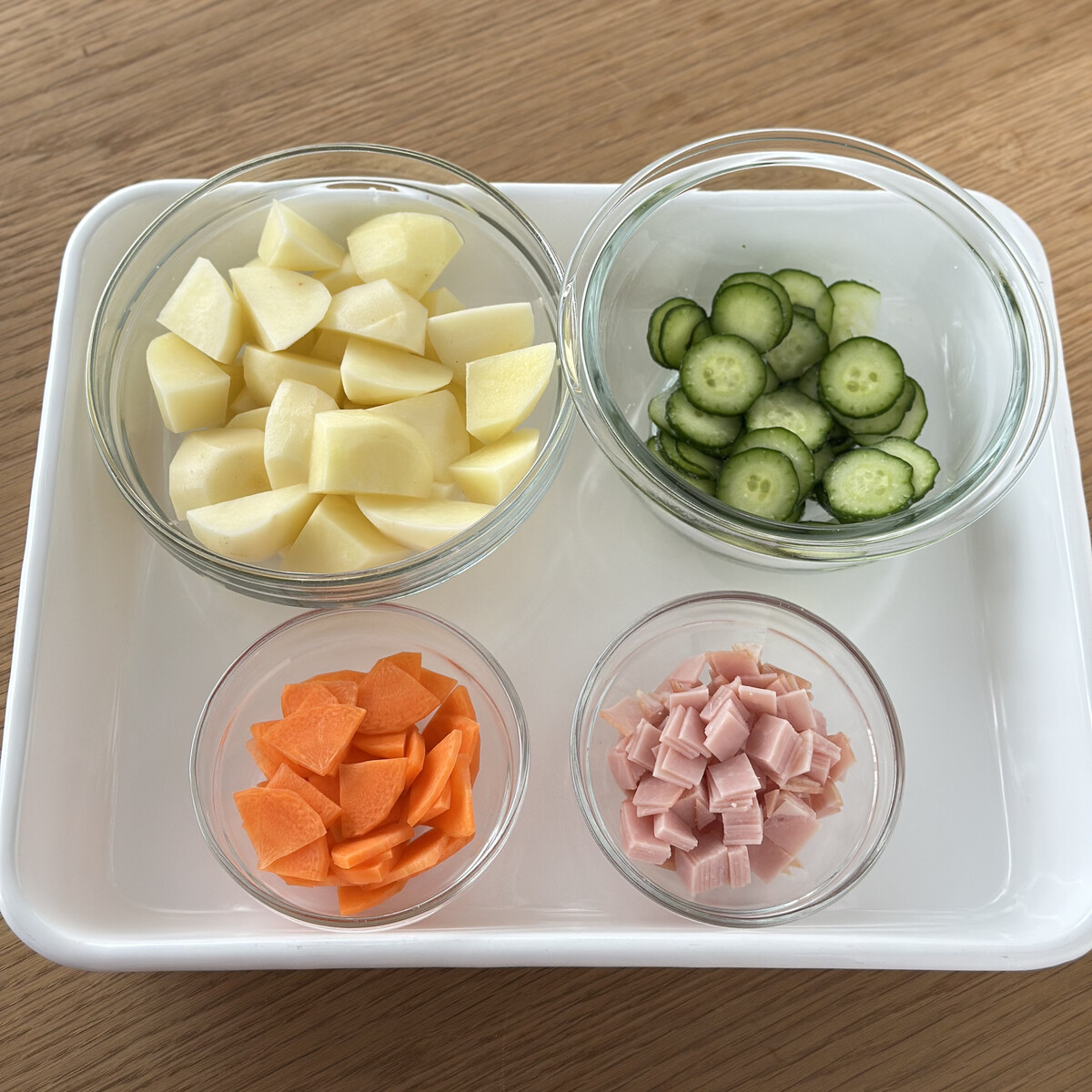 蒸しポテサラ【#簡単 #時短 #節約 #作り置き #フライパン蒸し