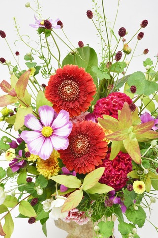ケイトウ花瓶活け