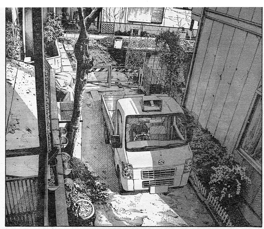 マンガ背景画 資料 イラスト カフェ 庭 Tei