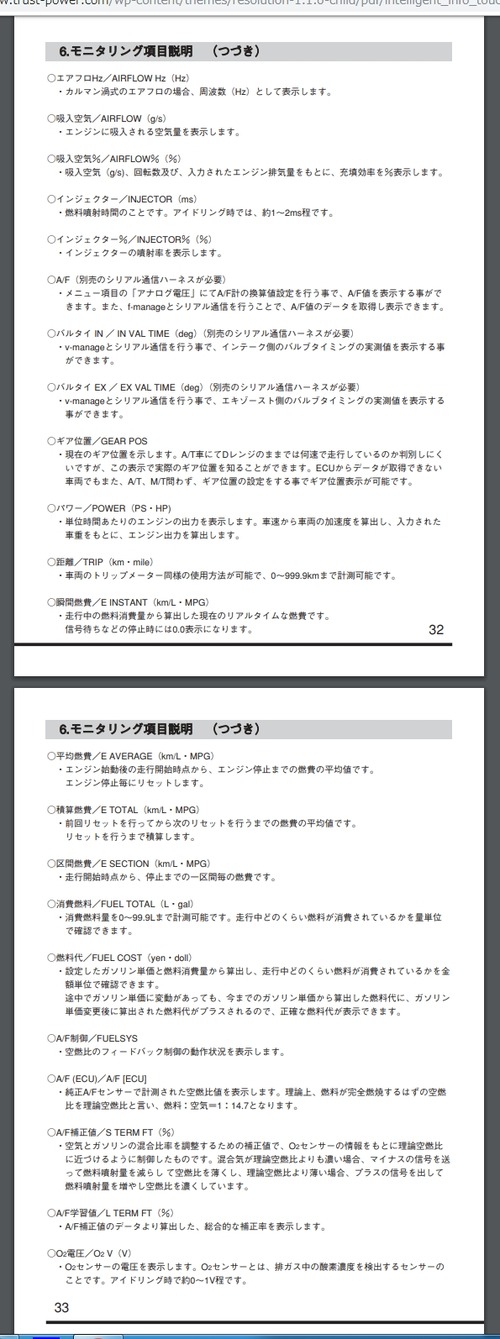 GReddy インテリジェントインフォメータータッチ 取り扱い説明書 その