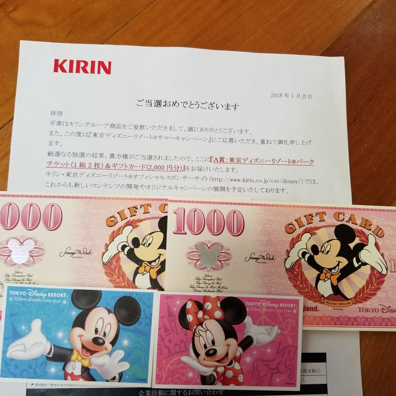 キリン東京ディズニーリゾートパークチケットが当選 やったー ゆうゆのあれこれ日記