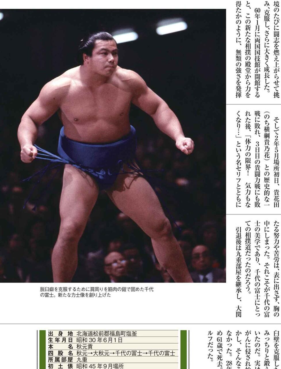 相撲 これマジ ウルフと呼ばれた大横綱千代の富士 腕立て伏せ１日500回を日課で 通算1045勝 優勝31回 スポーツフォン