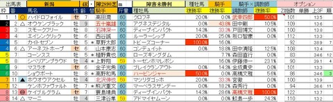 5.10　新潟4R　障害未勝利・予想