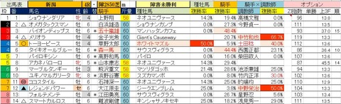 8.19　新潟4R　障害未勝利・予想