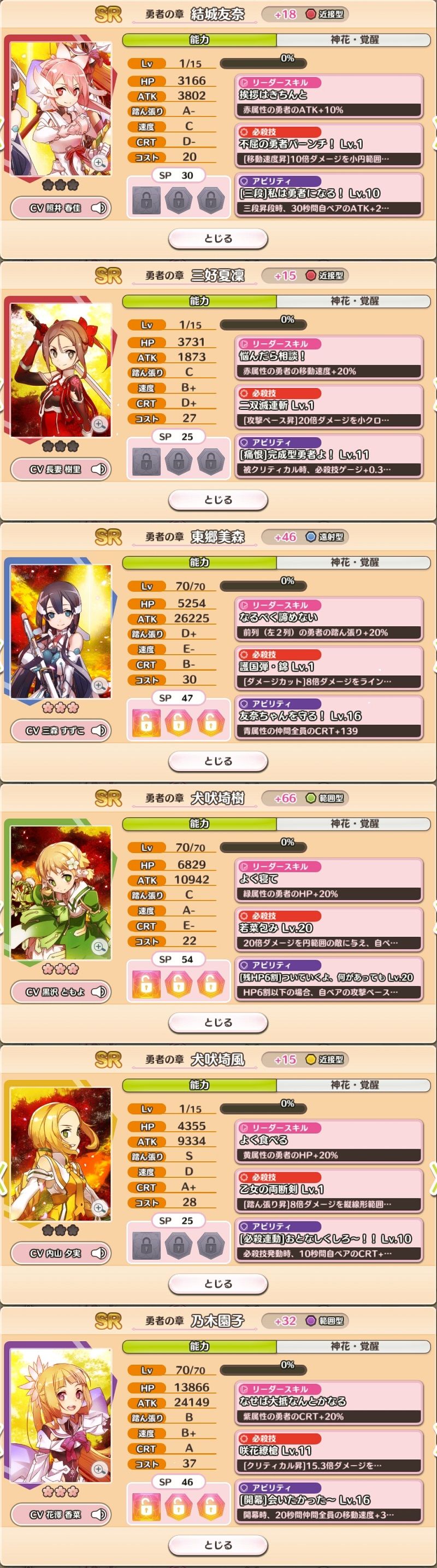 2期記念シリーズの15凸全員完了 ゆゆゆい雑記 2期記念シリーズの15凸全員完了 ゆゆゆい雑記