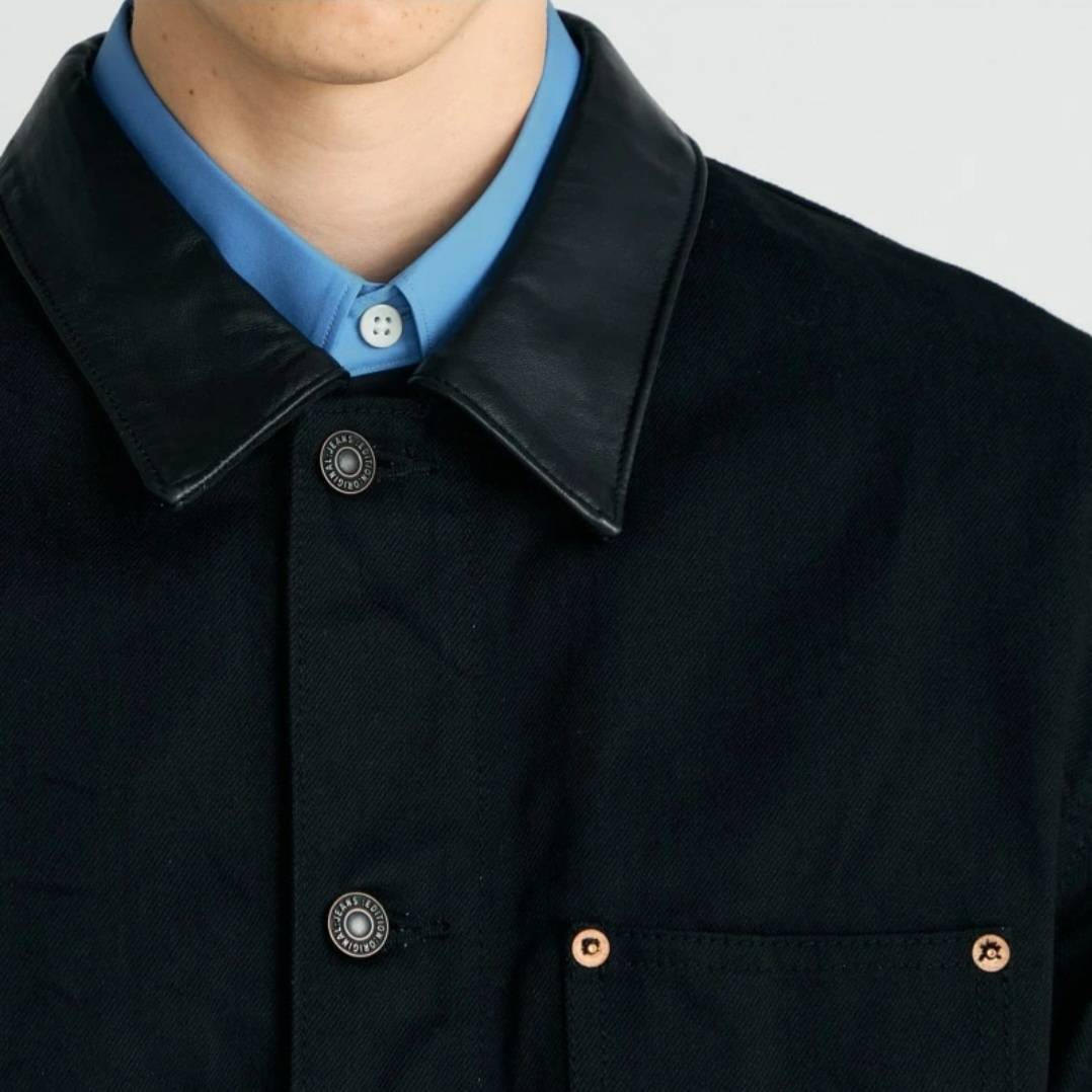 30代メンズファッション】【襟レザー】【オールレザー】【レザー
