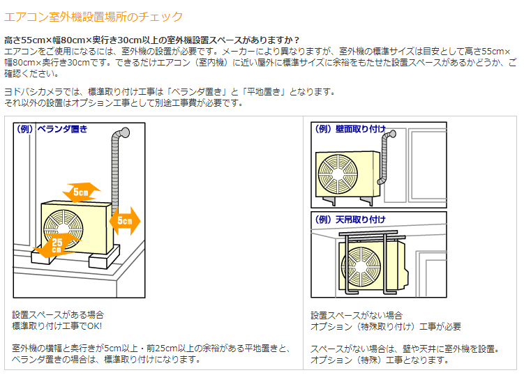 ヨドバシ エアコン 取り付け