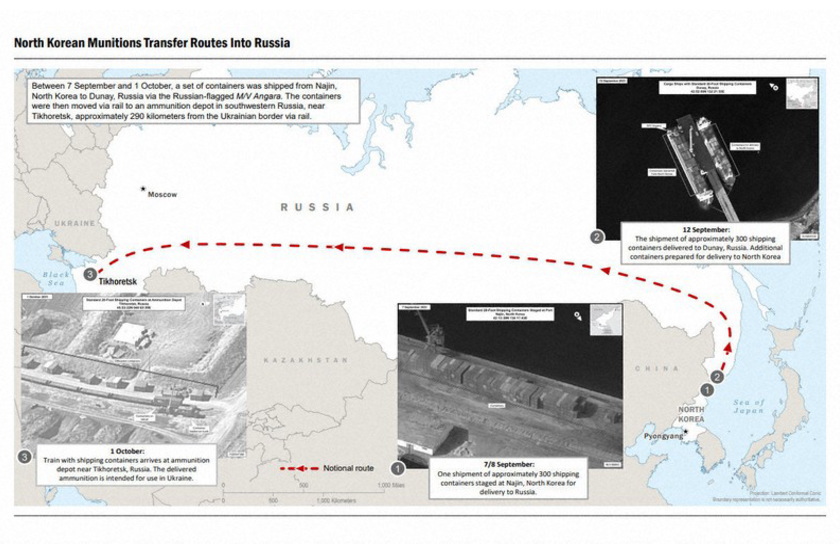 北朝鮮、露にコンテナ1000個分の兵器・物資輸送