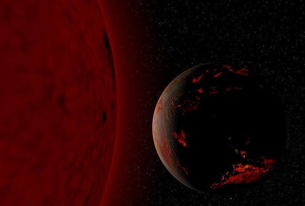 赤色巨星化した太陽と地球
