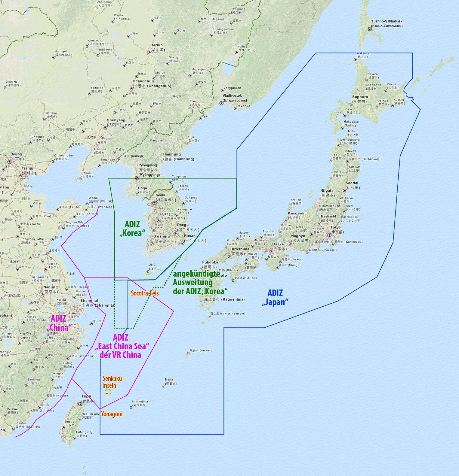 韓国が主張する自衛隊の低空威嚇飛行、中国大陸から170km沖合で発生していた