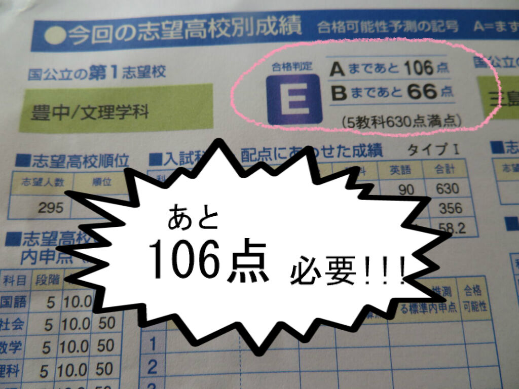 長女の高校受験 第4回 五ツ木模試の結果が返ってきましたわ 主婦 ざっぱ の めざせ スッキリ空間