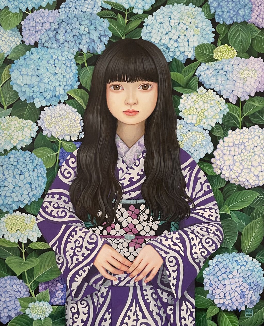少女肖像画 額装入り オリジナルイラスト アート作品 上品 優雅 美品 四人展 昭和100年 : Information of events at Zaroff