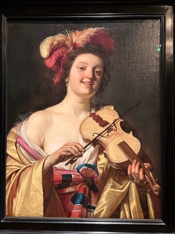 美術】ヘラルト・ファン・ホントホルスト／『ヴァイオリンを弾く女性