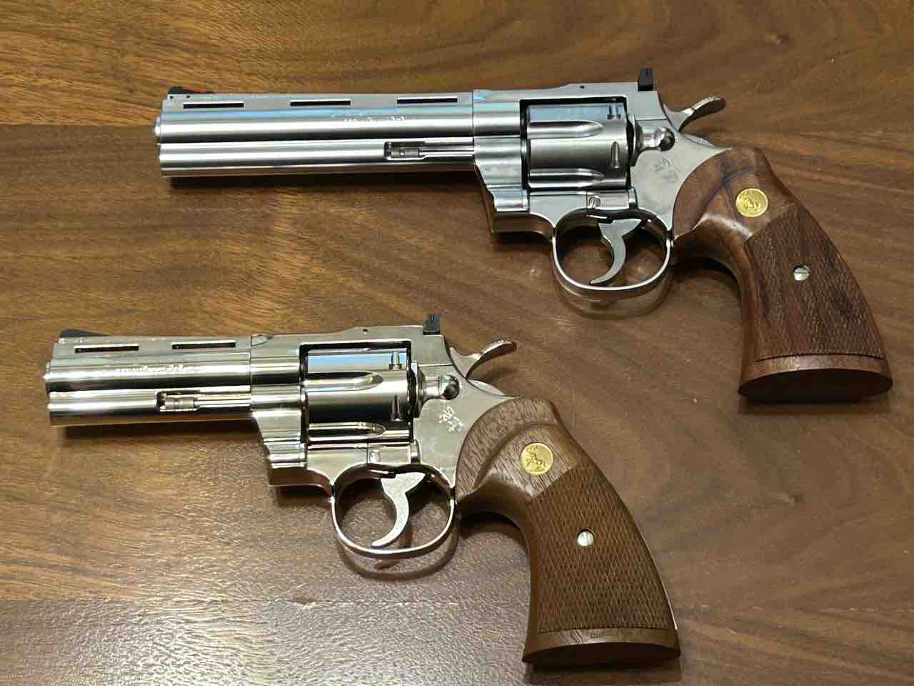 タナカワークス コルトパイソン4インチ ニッケルフィニッシュ