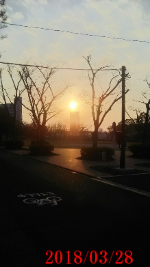 ⑥永山商店街から見る綺麗な夕日