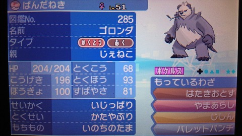 ポケモン ゴロンダ なんとなく好きなやまあらし型 三毛猫遊戯備忘録