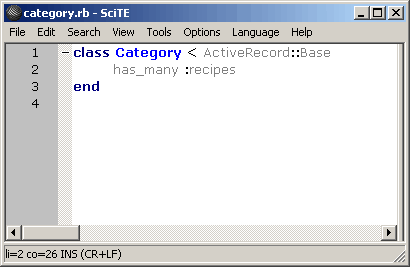 setting relationships in the
Category model