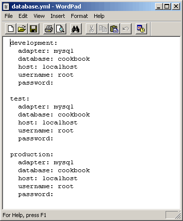 The database.yml configuration file