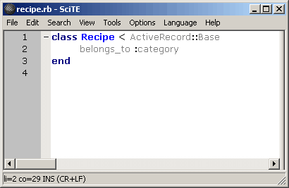 setting relationships in the Recipe model