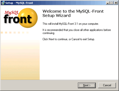 MySQL-Front installer