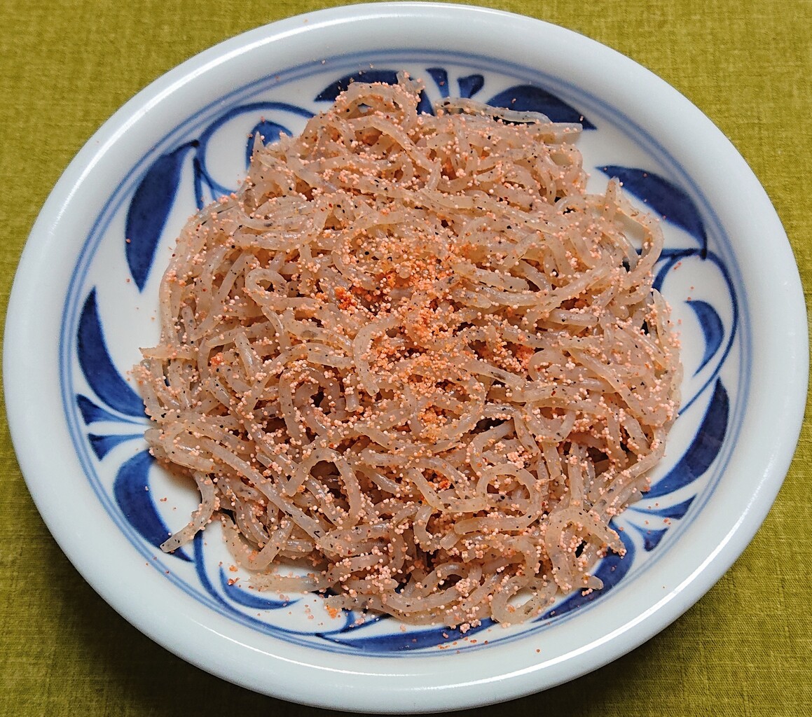 糸こんにゃくの辛子明太子和え ぶつぶつもぐもぐ 日々の食生活とか云々 糸こんにゃくの辛子明太子和え ぶつぶつもぐもぐ 日々の食生活とか云々