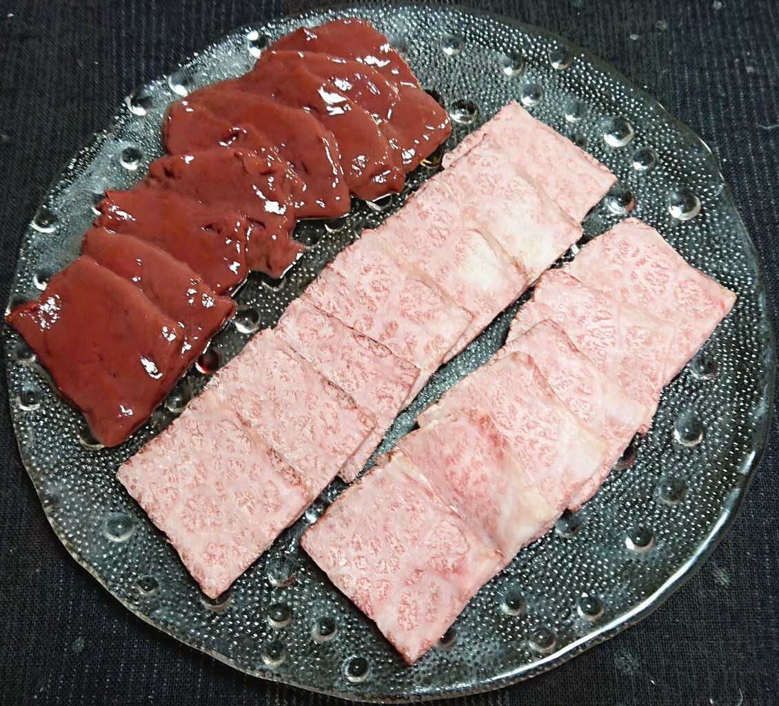 菜花の生からすみ和え 低温調理牛刺しと和牛レバーハム 牛レバ刺し風 ぶつぶつもぐもぐ 日々の食生活とか云々