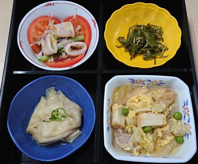 豚肉と厚揚げの卵とじとワンタン他の弁当 ぶつぶつもぐもぐ 日々の食生活とか云々 豚肉と厚揚げの卵とじとワンタン他の弁当 ぶつぶつもぐもぐ 日々の食生活とか云々