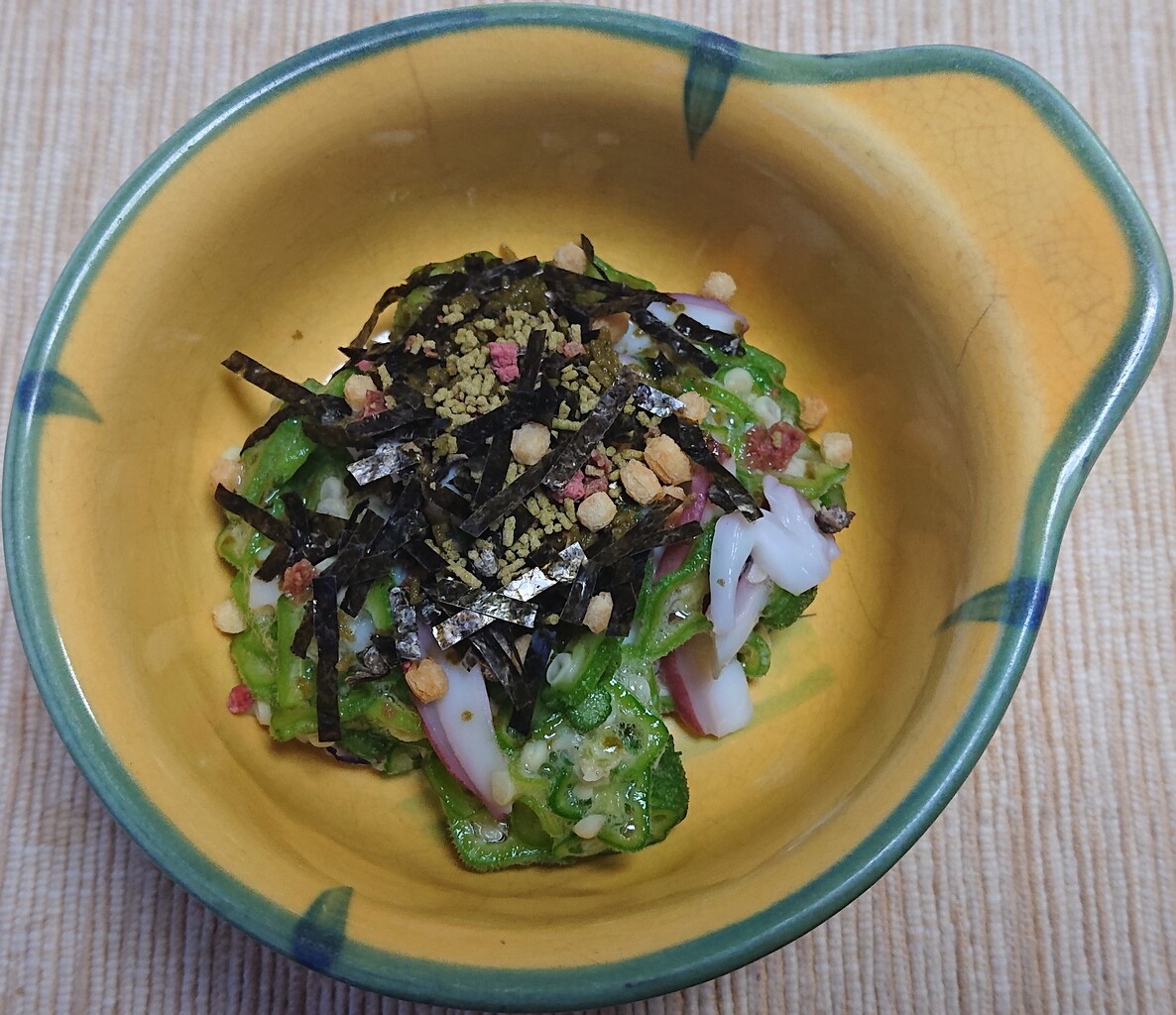 タコとオクラの梅干茶づけ和え ぶつぶつもぐもぐ 日々の食生活とか云々