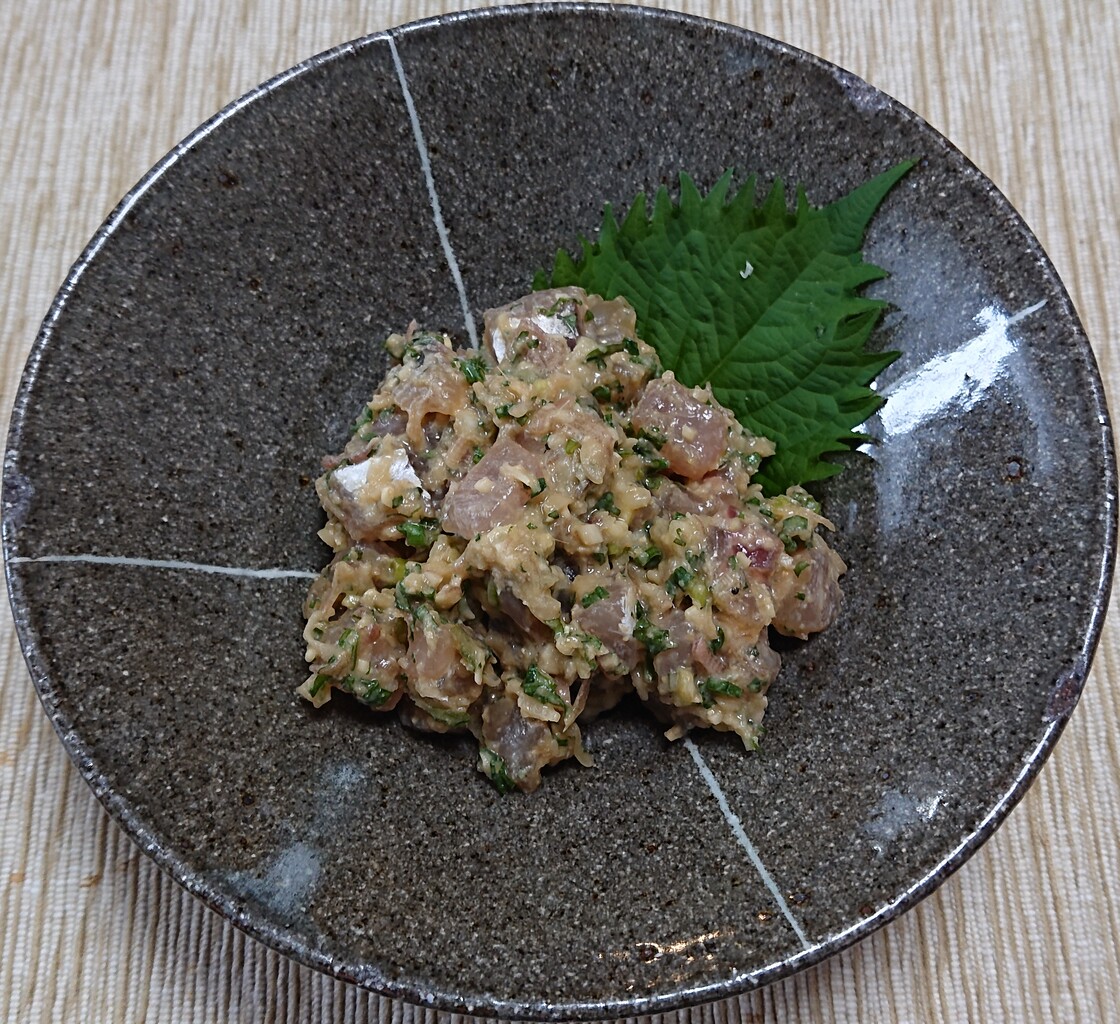アジのなめろう風 カツオのたたき ぶつぶつもぐもぐ 日々の食生活とか云々