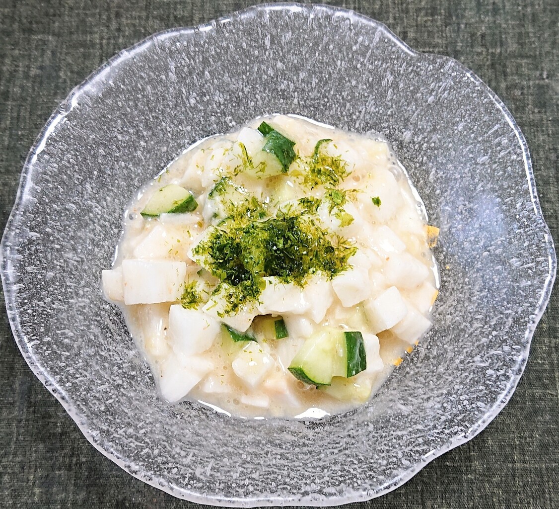 角切り長芋とキュウリの梅わさび和え ぶつぶつもぐもぐ 日々の食生活とか云々